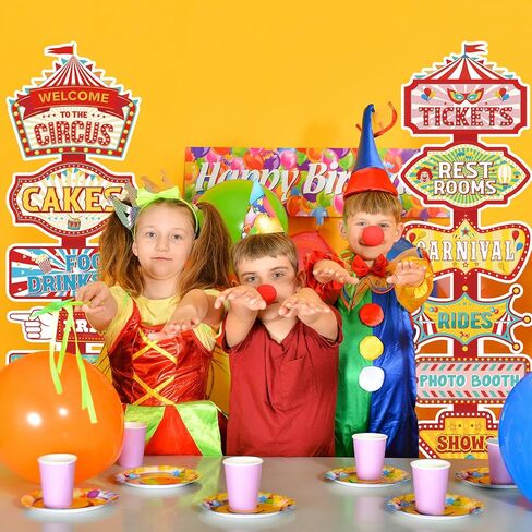 2 Sets Carnival Circus Theme Party Decoration 51.2" H Directional Signs Circus Welcome Sign Photo Props for Carnival Birthday Party Outdoor Lawn Yard Patio Decorations in Saudi Arabia