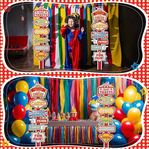 2 Sets Carnival Circus Theme Party Decoration 51.2" H Directional Signs Circus Welcome Sign Photo Props for Carnival Birthday Party Outdoor Lawn Yard Patio Decorations in Saudi Arabia