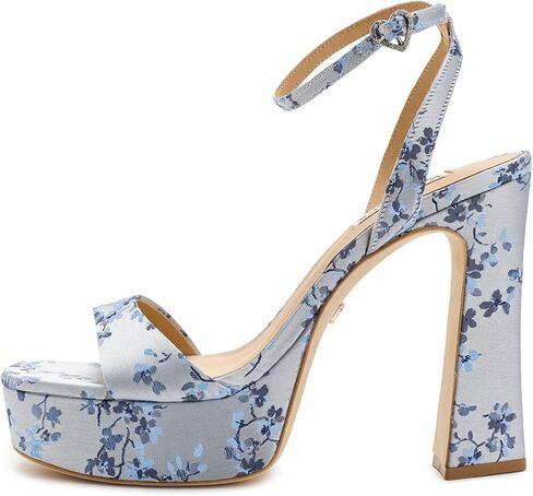 صندل Caia ذو نعل سميك من Badgley Mischka، زهور زرقاء، 7.5 in Kuwait