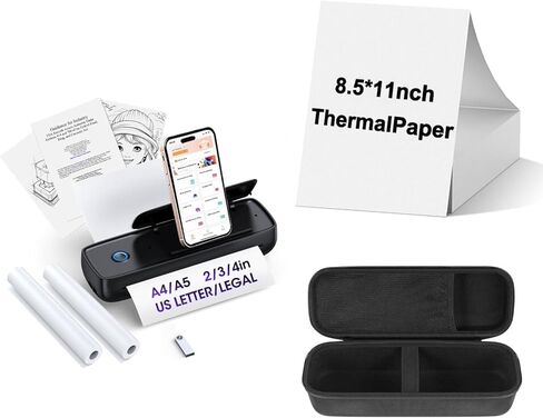 طابعة Aixiqee المحمولة + ورق + حافظة in Kuwait