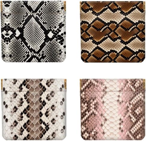 Peacoblue 4Pcs Small Leather Squeeze Coin Purse for Women-Snakeskin Pattern Waterproof & Durable Snap Closure Change Pouch Mini Money Wallet Bag for Adult Teen Girls Best Gift in Saudi Arabia