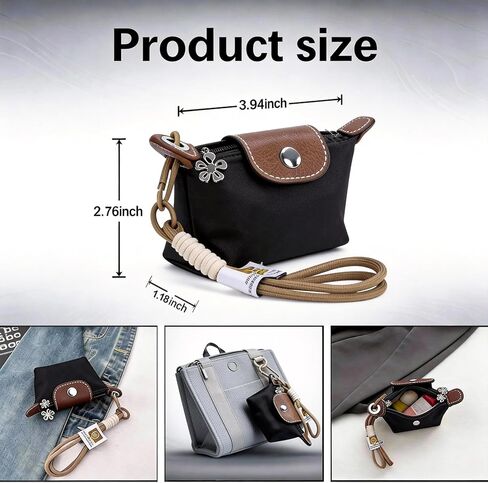 Mini Coin Purse Keychain, Mini Pouch Keychain with Zipper, Small Coin Purse for Cards and Cash, Lightweight Change Purse for Outdoor and Daily Use in Kuwait