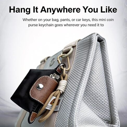 Mini Coin Purse Keychain, Mini Pouch Keychain with Zipper, Small Coin Purse for Cards and Cash, Lightweight Change Purse for Outdoor and Daily Use in Kuwait