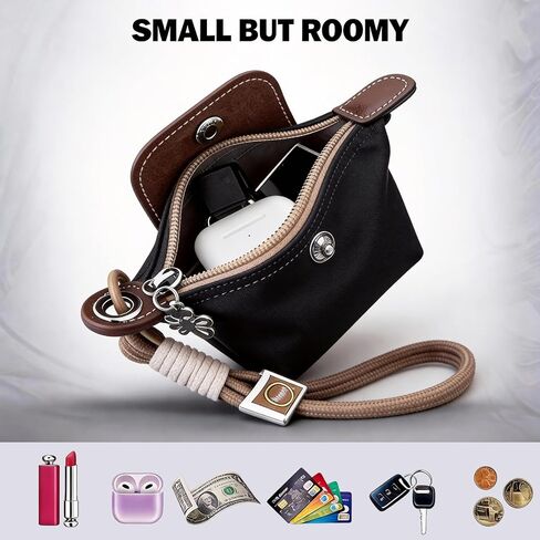Mini Coin Purse Keychain, Mini Pouch Keychain with Zipper, Small Coin Purse for Cards and Cash, Lightweight Change Purse for Outdoor and Daily Use in Kuwait