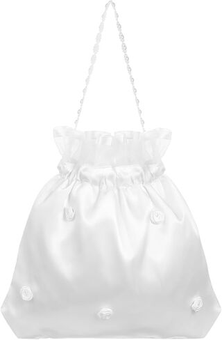 BESPORTBLE Satin Bridal Wedding Money Bag: with Lace Flower and Pearl Decoration for Dance Bridal Purse Wedding Favor in Saudi Arabia