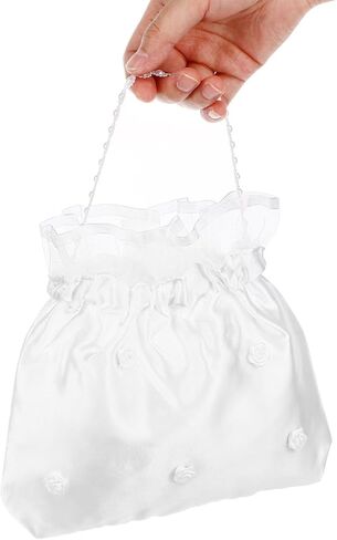 BESPORTBLE Satin Bridal Wedding Money Bag: with Lace Flower and Pearl Decoration for Dance Bridal Purse Wedding Favor in Saudi Arabia