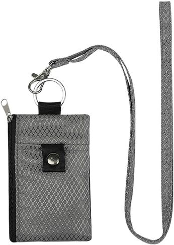 1Pc Dark Gray Multifunctional Card Bag, Keychain, RFID Anti-theft Brush, Ultra-thin Mini Wallet, Compact Card Holder That Can Be Hung On The Neck in Saudi Arabia