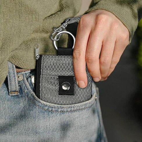 1Pc Dark Gray Multifunctional Card Bag, Keychain, RFID Anti-theft Brush, Ultra-thin Mini Wallet, Compact Card Holder That Can Be Hung On The Neck in Saudi Arabia