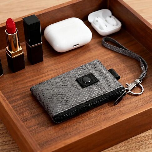 1Pc Dark Gray Multifunctional Card Bag, Keychain, RFID Anti-theft Brush, Ultra-thin Mini Wallet, Compact Card Holder That Can Be Hung On The Neck in Saudi Arabia