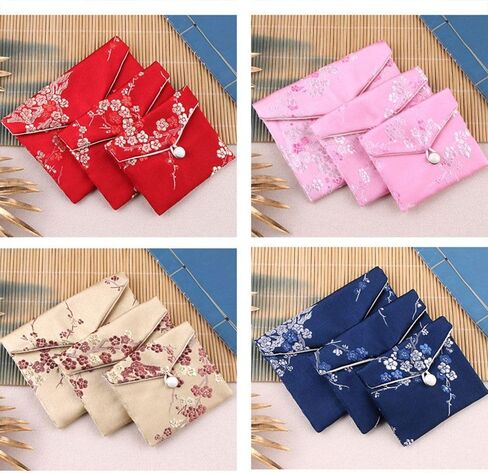 Jewelry Storage Pouch Embroidery Chinese Style Coin Purse Case Brocade Cloth Jewellery Bags(White) in Saudi Arabia