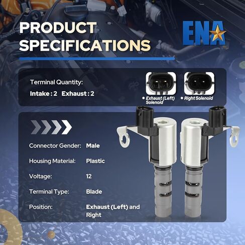 ENA محرك متغير صمام توقيت الملف اللولبي VVT متوافق مع تويوتا 4Runner تاكوما تندرا FJ كروزر 4.0L V6 2003-2015 يسار يمين عمود الحدبات موقف المحرك الملف اللولبي ل 917-238 مجموعة من 2 in Saudi Arabia