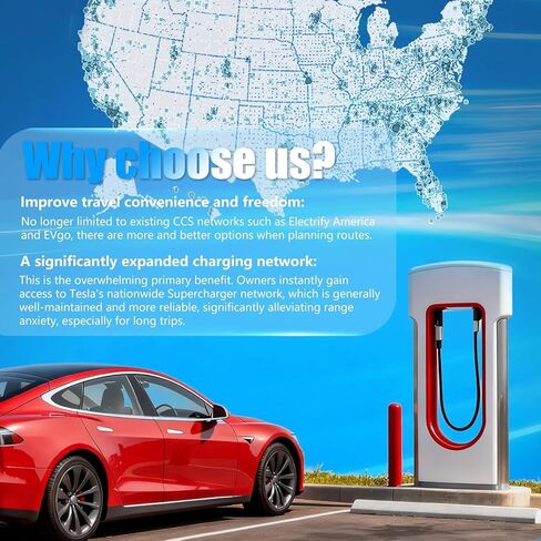 محول NACS إلى CCS بحد أقصى 500 أمبير/1000 فولت، متوافق مع شواحن تيسلا للشحن السريع CCS1 EVs in Kuwait