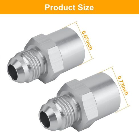 6AN Adapter Fitting Set Compatible with GM TBI Style (metric O-ring) Fuel Sending Units - 47-0001 Silver in Saudi Arabia
