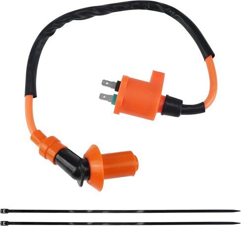 ملف إشعال للسباق عالي الأداء لـ 50CC 150CC 110CC 125CC 80CC 90CC الدراجة الترابية محرك الدراجة النارية سكوتر ATV Go Kart، برتقالي in Kuwait