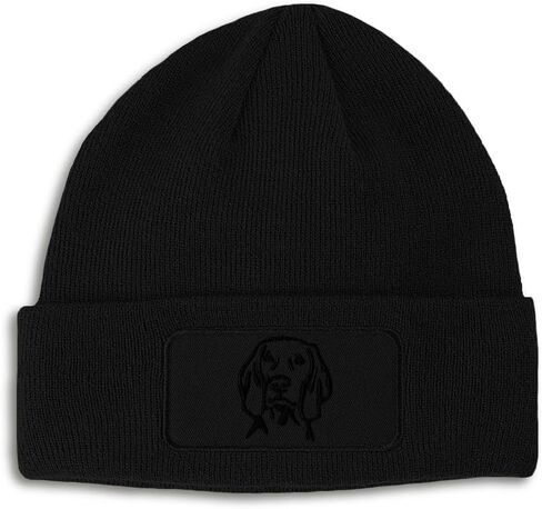 Custom Patch Beanie Weimaraner Dog Face Embroidery Skull Cap Hats for Men & Women Winter Hats One Size in Saudi Arabia