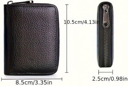 RFID Blocking Zipper Wallet for Men | Card Holder with Multiple Compartments | Secure Travel ID Organizer | Space for 12 Cards, Cash | Metallic Clip Pendant Design (Black: Double-sided 20 cards) in Saudi Arabia