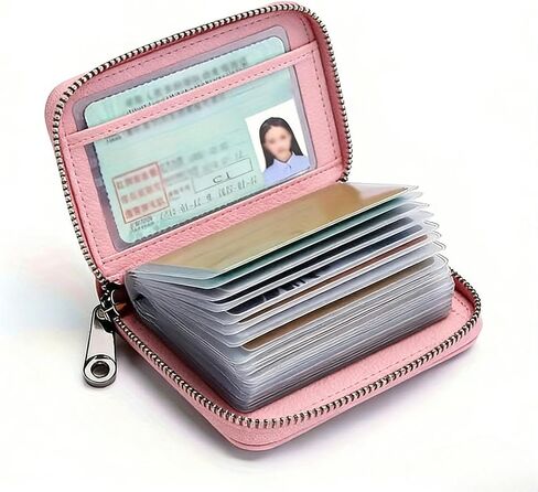 RFID Blocking Zipper Wallet for Men | Card Holder with Multiple Compartments | Secure Travel ID Organizer | Space for 12 Cards, Cash | Metallic Clip Pendant Design (Black: Double-sided 20 cards) in Saudi Arabia