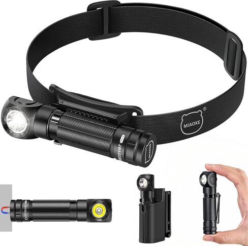 مصباح أمامي LED من MIAOKE، قابل لإعادة الشحن عبر USB، 100000 لومن، مقاوم للماء، 4 أوضاع، مع مؤشر الطاقة وضوء تحذير، للأنشطة الخارجية in Kuwait