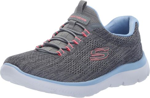 Skechers Women's Summits Fun Flare Sneaker, Taupe/Pink=TPPK, 10.5 Wide in Saudi Arabia