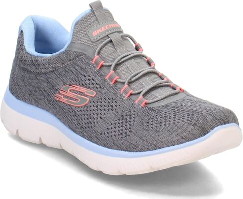 Skechers Women's Summits Fun Flare Sneaker, Taupe/Pink=TPPK, 10.5 Wide in Saudi Arabia
