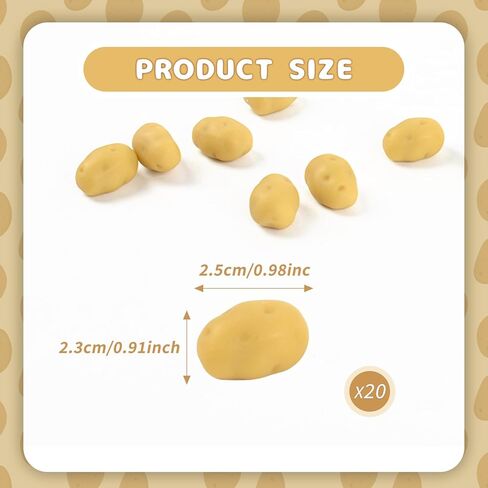 50PCS Mini Artificial Potatoes Tiny Resin Potato Lifelike Vegetable for Home House Grocery Photography Party Decoration in Saudi Arabia