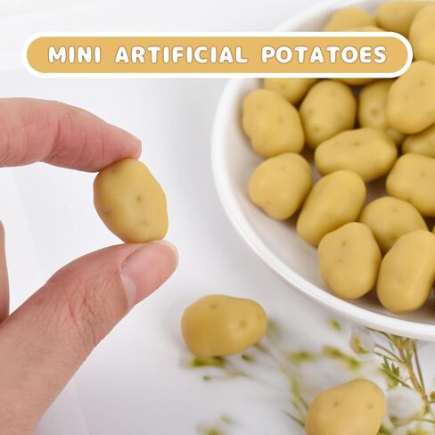 50PCS Mini Artificial Potatoes Tiny Resin Potato Lifelike Vegetable for Home House Grocery Photography Party Decoration in Saudi Arabia