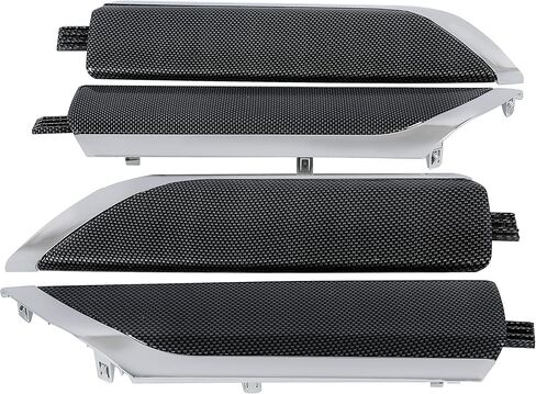 ECOTRIC Interior Door Panel Trim Molding Kit Compatible with 2019-2024 Chevy Chevrolet Silverado & GMC Sierra Crew Cab Truck Replacement for 84469330 - Carbon Fiber Color & Silver in Saudi Arabia