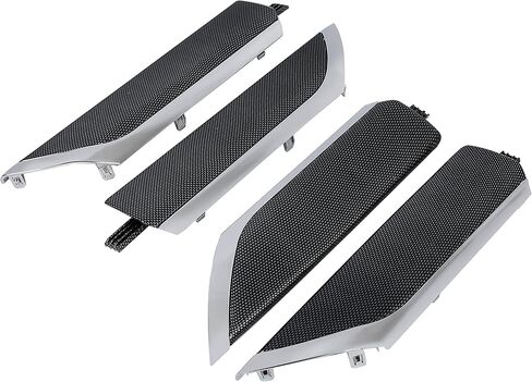 ECOTRIC Interior Door Panel Trim Molding Kit Compatible with 2019-2024 Chevy Chevrolet Silverado & GMC Sierra Crew Cab Truck Replacement for 84469330 - Carbon Fiber Color & Silver in Saudi Arabia