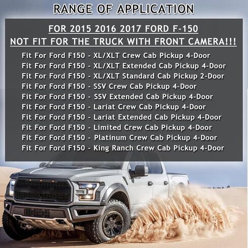 Bewild المصد الأمامي مصبغة هود شواء مع أضواء LED يصلح ل 2015 2016 2017 فورد F150 F-150 بيك اب تعديل شبكة أمامية مصبغة الجمعية in Saudi Arabia