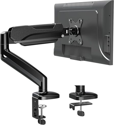 MOUNTUP Single Monitor Desk Mount Holds Screen up to 32 inch, Height Adjustable Monitor Arm, Computer Monitors Stand with Clamp/Grommet Mounting Base, VESA Mounts Fit 4.4-17.6lbs Computer, Black in Kuwait