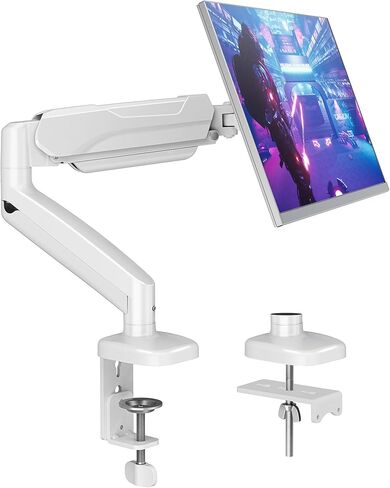 MOUNTUP Single Monitor Desk Mount Holds Screen up to 32 inch, Height Adjustable Monitor Arm, Computer Monitors Stand with Clamp/Grommet Mounting Base, VESA Mounts Fit 4.4-17.6lbs Computer, Black in Saudi Arabia