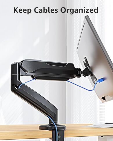 MOUNTUP Single Monitor Desk Mount Holds Screen up to 32 inch, Height Adjustable Monitor Arm, Computer Monitors Stand with Clamp/Grommet Mounting Base, VESA Mounts Fit 4.4-17.6lbs Computer, Black in Saudi Arabia