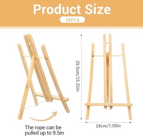 16 Pack 11.8 Inch Wood Easel Stand, Art Craft Painting Display Easel Wooden Tabletop Easels for Painting Party, Art Projects, Displaying Canvases, Portable Canvas Photo Picture Sign Holder in Saudi Arabia