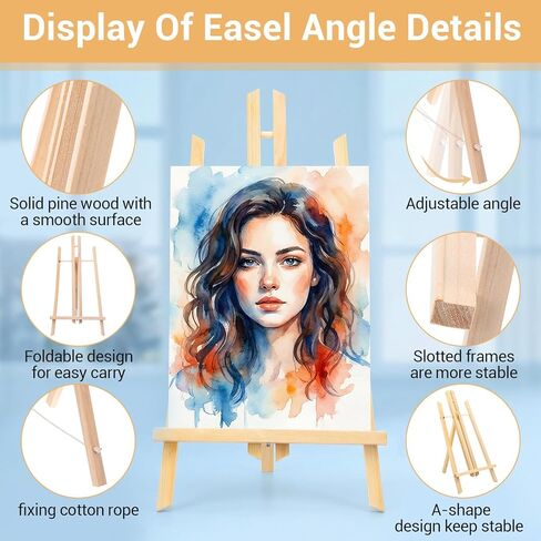 16 Pack 11.8 Inch Wood Easel Stand, Art Craft Painting Display Easel Wooden Tabletop Easels for Painting Party, Art Projects, Displaying Canvases, Portable Canvas Photo Picture Sign Holder in Saudi Arabia