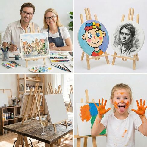 16 Pack 11.8 Inch Wood Easel Stand, Art Craft Painting Display Easel Wooden Tabletop Easels for Painting Party, Art Projects, Displaying Canvases, Portable Canvas Photo Picture Sign Holder in Saudi Arabia
