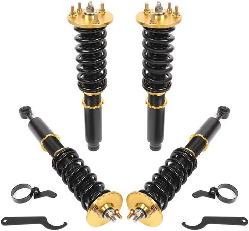 cciyu Coilover Suspension Shock Absorbers Adjustable Coilovers Lowering Kit Fit for 2004-2008 for Acura TSX /2003-2007 for Honda for Accord - Golden in Saudi Arabia