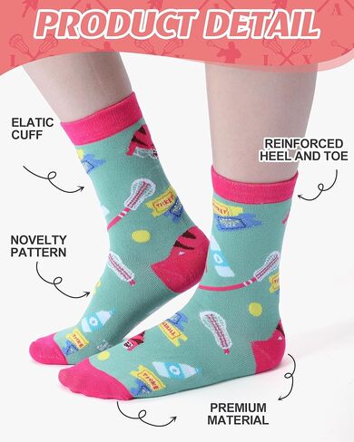 8 Pairs Funny Lacrosse Socks for Men Women Novelty Crew Socks Team Gifts for Lacrosse Lovers Players Teens & Youth(Women) in Saudi Arabia