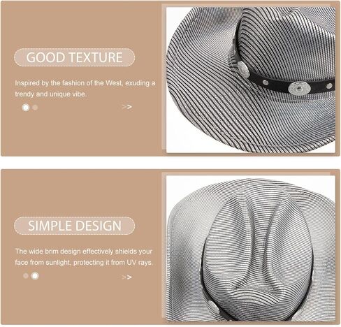 Shiny Silver Gray Cowboy Hat with Wide Brim for Men and Women Western Outdoor Travel Party Dress-up Performance Accessory in Saudi Arabia