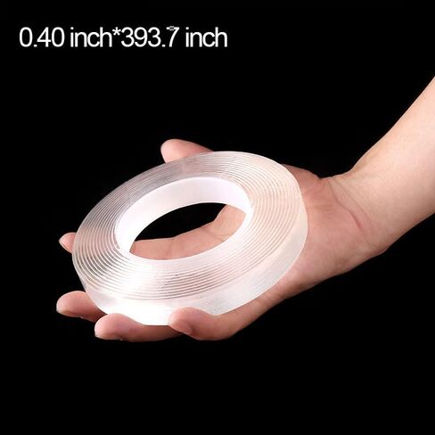 Nano Double Sided Tape Heavy Duty, 32.8FT Clear Mounting Tape, Strong Adhesive Removable No Residue for Wall Desk Tile Home Office Bathroom Organization Decor in Saudi Arabia