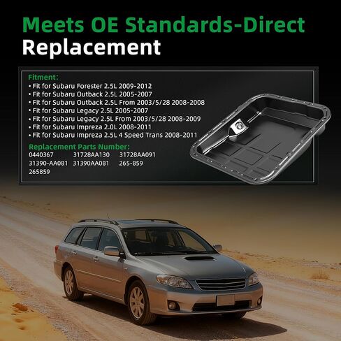 Transmission Oil Pan Kit w/Gasket & Filter Fit for Subaru Forester/Outback/Legacy/Impreza 2.5L 2005-2012 31728AA130, 31728AA091 31390-AA081 265-859 in Saudi Arabia