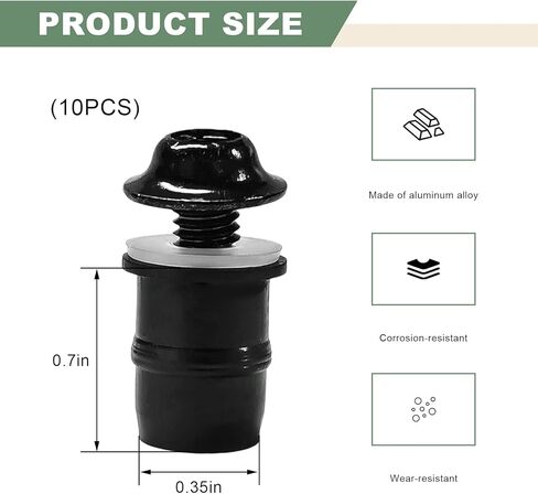 10 PCS Motorcycle Windshield Bolt Screw Kit, M5 Motorbike Windshield Mounting Bolts with Wrench, Aluminum Alloy Screws Fasteners for Motorcycle Windscreen Body Fairing (Black) in Saudi Arabia