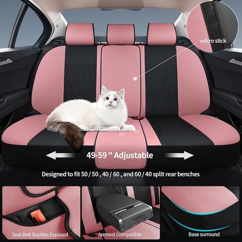 Car Seat Covers Full Set, Leather Car Seat Cushion, Ultra-Thin Breathable Materials, Suitable for Most Car SUV/Truck/Sedan/Automotive (Purple + Black, Five-Piece) in Saudi Arabia