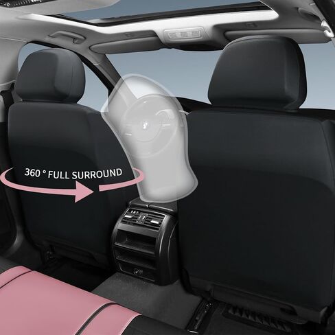 Car Seat Covers Full Set, Leather Car Seat Cushion, Ultra-Thin Breathable Materials, Suitable for Most Car SUV/Truck/Sedan/Automotive (Purple + Black, Five-Piece) in Saudi Arabia