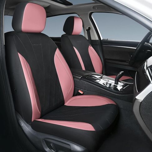 Car Seat Covers Full Set, Leather Car Seat Cushion, Ultra-Thin Breathable Materials, Suitable for Most Car SUV/Truck/Sedan/Automotive (Purple + Black, Five-Piece) in Saudi Arabia