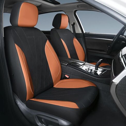 Car Seat Covers Full Set, Leather Car Seat Cushion, Ultra-Thin Breathable Materials, Suitable for Most Car SUV/Truck/Sedan/Automotive (Purple + Black, Five-Piece) in Saudi Arabia
