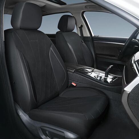 Car Seat Covers Full Set, Leather Car Seat Cushion, Ultra-Thin Breathable Materials, Suitable for Most Car SUV/Truck/Sedan/Automotive (Purple + Black, Five-Piece) in Saudi Arabia