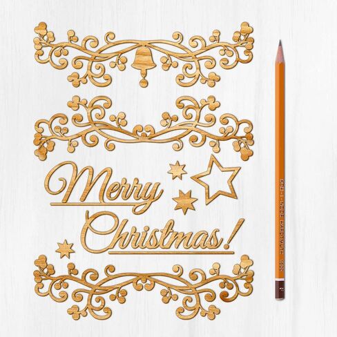 Ajoure Fine Lasercut Embelishments # Giant Snowflakes and Stars Vintage Veneer Wooden Plywood Silhouette for Craft in Saudi Arabia