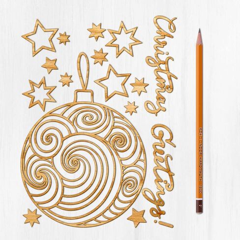 Ajoure Fine Lasercut Embelishments # Giant Snowflakes and Stars Vintage Veneer Wooden Plywood Silhouette for Craft in Saudi Arabia