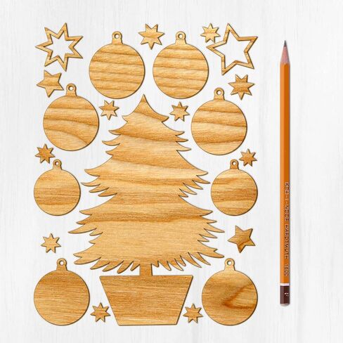 Ajoure Fine Lasercut Embelishments # Giant Snowflakes and Stars Vintage Veneer Wooden Plywood Silhouette for Craft in Saudi Arabia