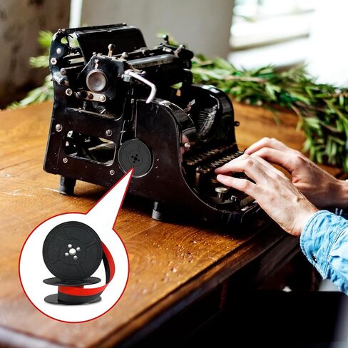 4 Pairs Universal Typewriter Ribbon, Vintage Old Typewriter Ink Ribbon Red and Black Wide Ink Ribbons Twin Spool Typewriters Ribbons Twin Spool Replacement Compatible with Most Typewriters (2 Color) in Saudi Arabia
